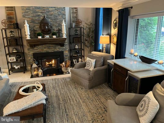 Fireplace, Interior, Living room, Stone Walls