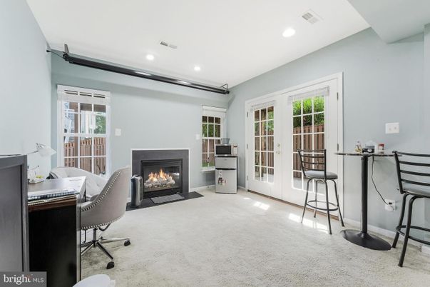 Fireplace, Home Office, Interior, Recessed Lighting