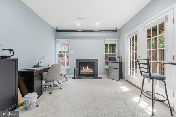 Fireplace, Home Office, Interior, Recessed Lighting