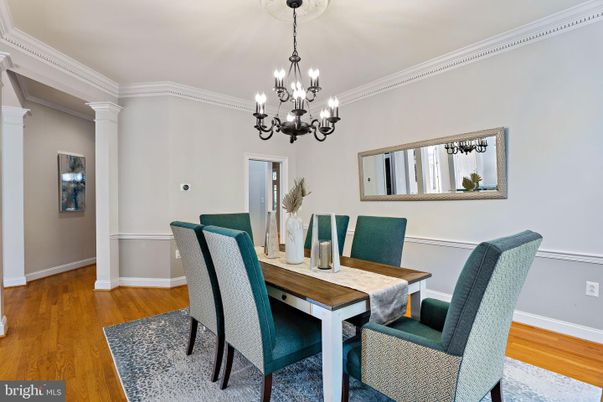 Chandelier, Dining room, Interior, Wood Texture Flooring