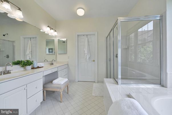 Bathroom, Dual Sink Vanities, Glass Shower, Interior
