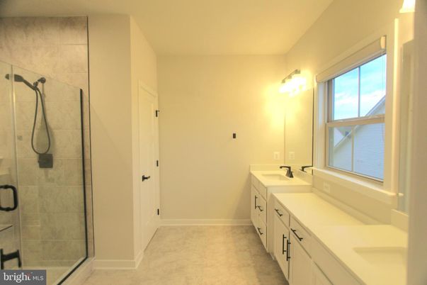 Bathroom, Dual Sink Vanities, Glass Shower, Interior