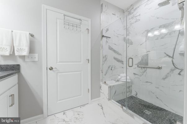 Bathroom, Glass Shower, Interior, Marble, Marble Walls