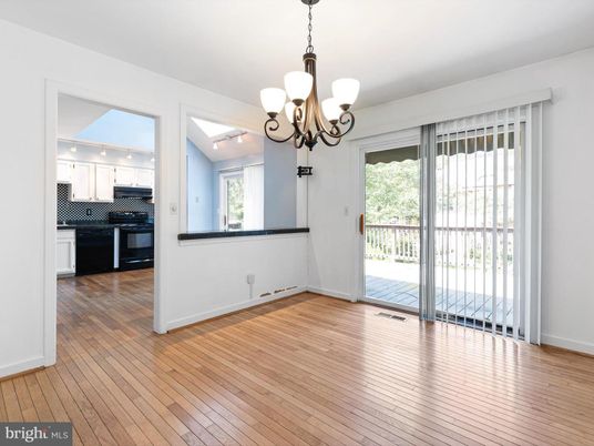Chandelier, Empty room, Interior, Kitchen, Wood Texture Flooring
