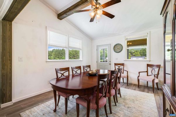 Dining room, Interior, Wooden Beams, Wood Texture Flooring