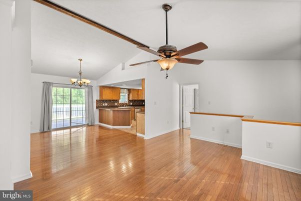Chandelier, Empty room, Interior, Kitchen, Wood Texture Flooring