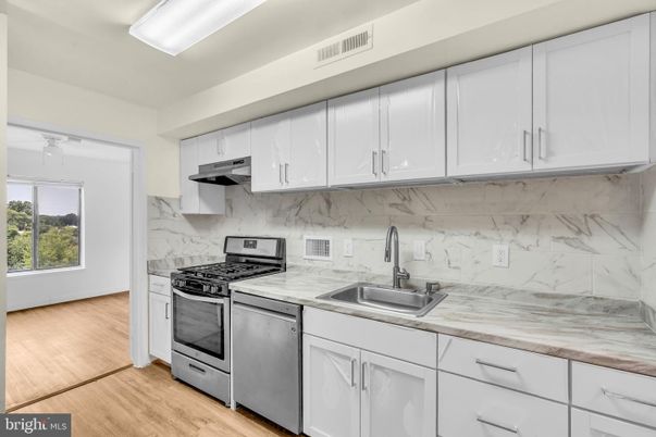 Interior, Kitchen, Marble Walls, Wood Texture Flooring