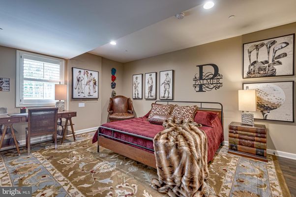 Bedroom, Home Office, Interior, Recessed Lighting, Wood Texture Flooring