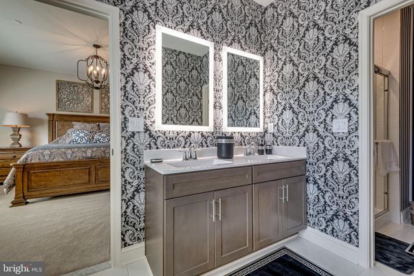 Bathroom, Bedroom, Dual Sink Vanities, Interior, Pendant Lights