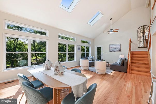 Dining room, Interior, Living room, Sun Room, Wood Texture Flooring