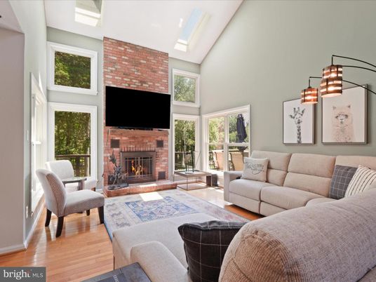 Fireplace, Interior, Living room, Stone Walls, Wood Texture Flooring