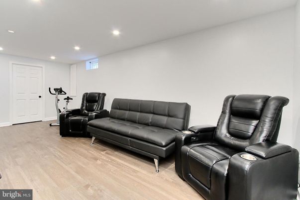 Home Theatre Room, Interior, Recessed Lighting, Wood Texture Flooring