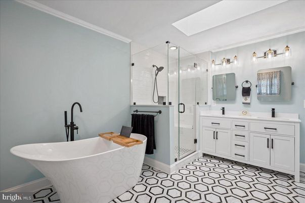 Bathroom, Dual Sink Vanities, Free Standing Baths, Glass Shower, Interior