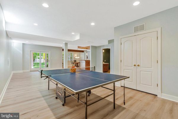 Game Room, Interior, Pendant Lights, Recessed Lighting, Wood Texture Flooring