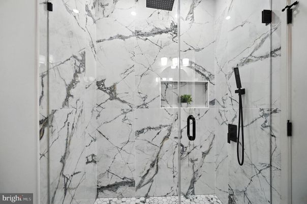 Bathroom, Glass Shower, Interior, Marble Walls