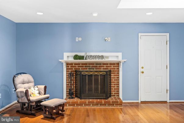 Fireplace, Interior, Recessed Lighting, Wood Texture Flooring