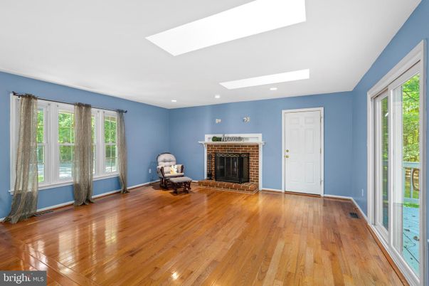 Empty room, Fireplace, Interior, Recessed Lighting, Wood Texture Flooring