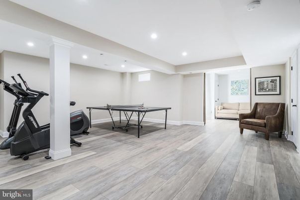 Fitness Equipment, Game Room, Interior, Recessed Lighting, Wood Texture Flooring