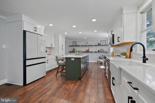 Interior, Kitchen, Recessed Lighting, Wood Texture Flooring