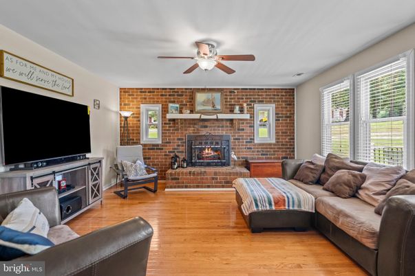 Fireplace, Interior, Living room, Stone Walls, Wood Texture Flooring
