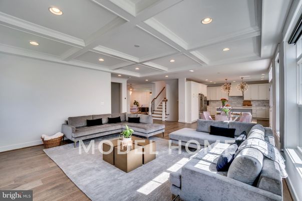 Chandelier, Interior, Kitchen, Living room, Recessed Lighting, Wood Texture Flooring