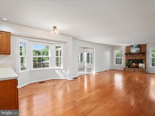 Empty room, Fireplace, Interior, Recessed Lighting, Wood Texture Flooring