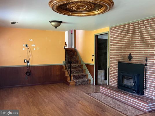 Fireplace, Interior, Wood Texture Flooring