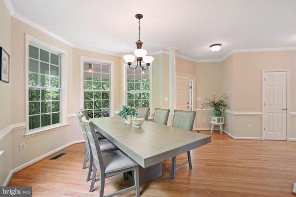 Chandelier, Dining room, Interior, Wood Texture Flooring