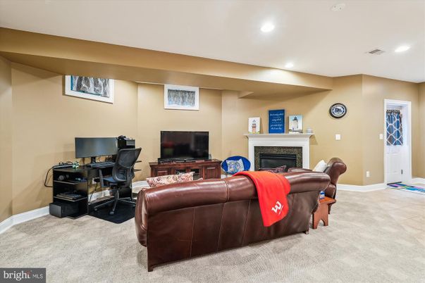 Fireplace, Home Office, Interior, Living room, Recessed Lighting