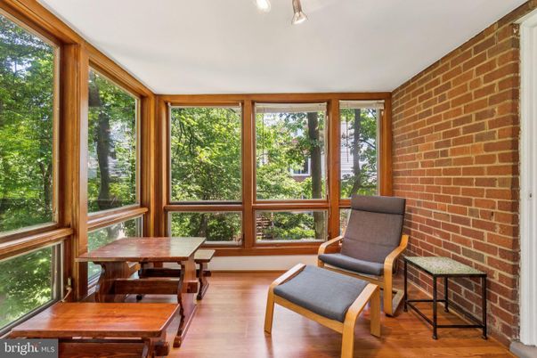 Interior, Stone Walls, Sun Room, Wood Texture Flooring