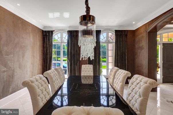 Chandelier, Dining room, Interior, Recessed Lighting