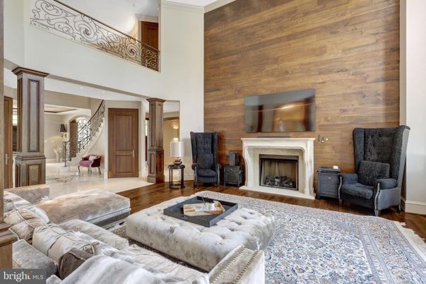 Fireplace, Interior, Living room, Recessed Lighting, Wood Texture Flooring, Wooden Walls