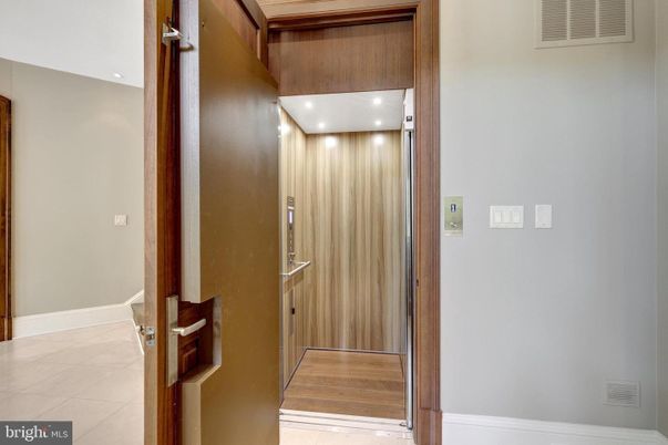 Elevator, Interior, Recessed Lighting, Wooden Walls
