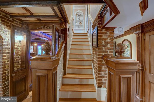 Interior, Stone Walls, Wood Texture Flooring