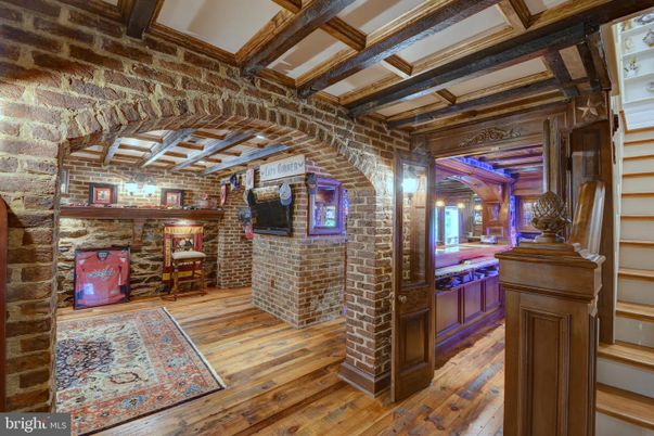 Interior, Stone Walls, Wooden Beams, Wood Texture Flooring