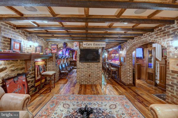 Interior, Stone Walls, Wooden Beams, Wood Texture Flooring