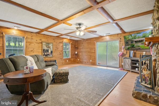 Fireplace, Interior, Living room, Wooden Beams, Wood Texture Flooring, Wooden Walls