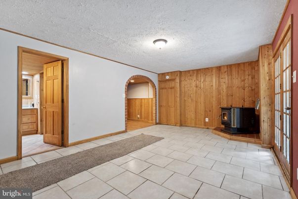 Empty room, Fireplace, Interior, Wooden Walls