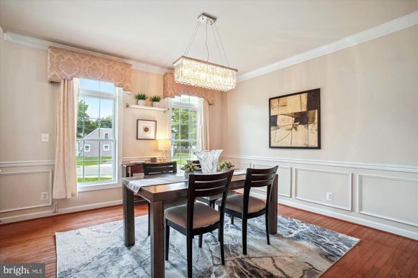 Chandelier, Dining room, Interior, Wood Texture Flooring