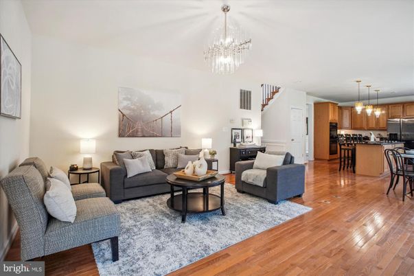 Chandelier, Interior, Kitchen, Living room, Pendant Lights, Wood Texture Flooring