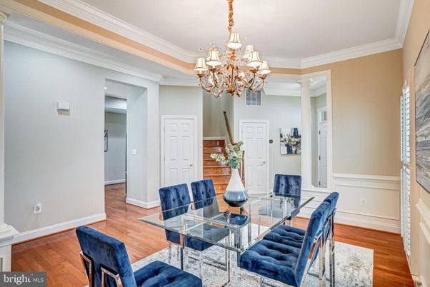 Chandelier, Dining room, Interior, Wood Texture Flooring