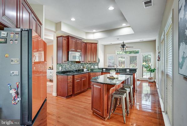 Dining room, Interior, Kitchen, Recessed Lighting, Wood Texture Flooring