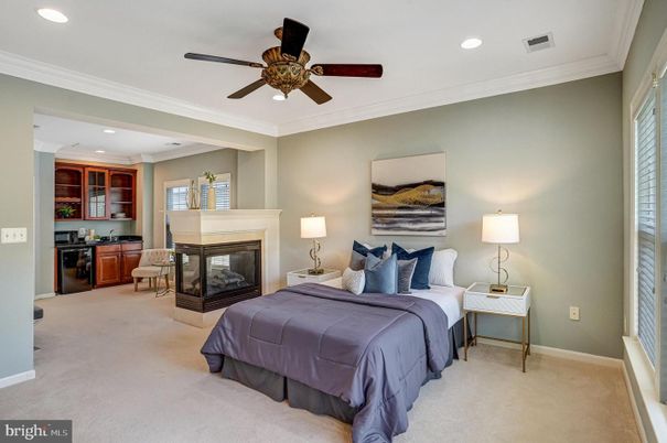Bedroom, Fireplace, Interior, Recessed Lighting
