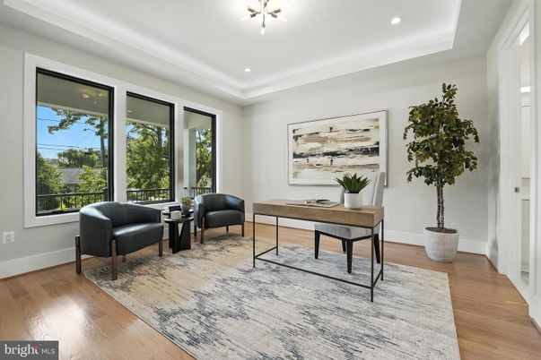 Home Office, Interior, Pendant Lights, Recessed Lighting, Wood Texture Flooring