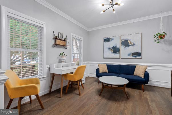 Home Office, Interior, Pendant Lights, Wood Texture Flooring