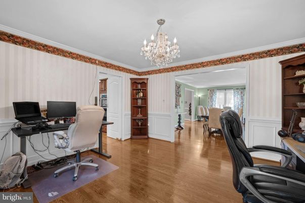 Chandelier, Home Office, Interior, Wood Texture Flooring