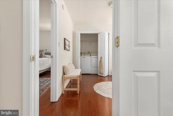 Interior, Washer, Wood Texture Flooring