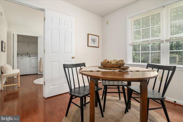 Dining room, Interior, Washer, Wood Texture Flooring