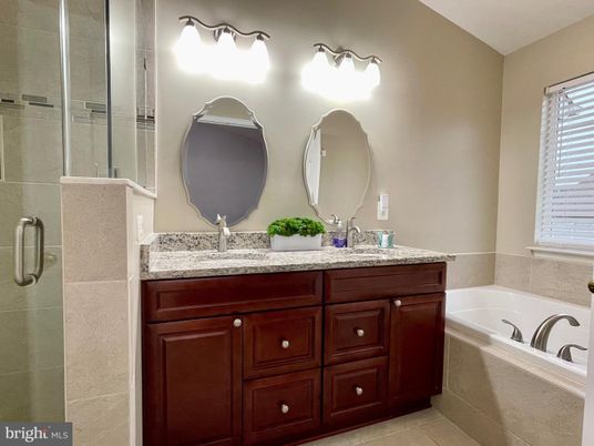 Bathroom, Dual Sink Vanities, Glass Shower, Interior