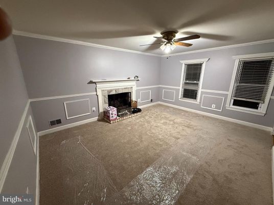 Empty room, Fireplace, Interior